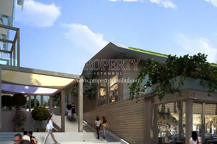 The residents of Agaoglu Maslak 1453 in the open-air shopping center