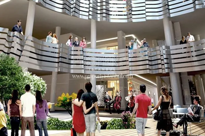 People enjoying in concert in the shooping center of Agaoglu Maslak 1453