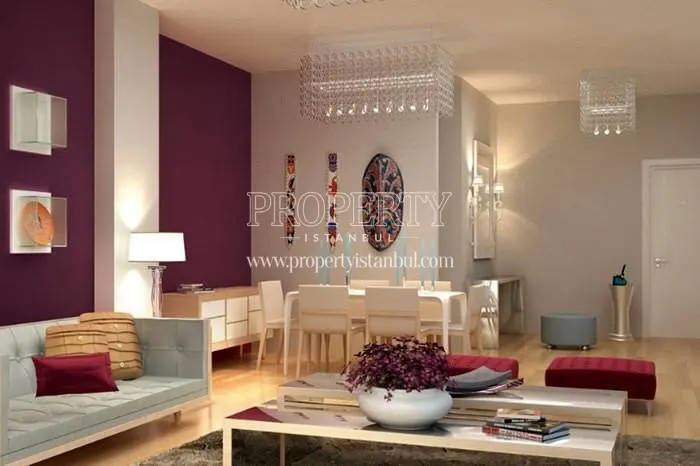 One of the living rooms in Agaoglu Maslak 1453