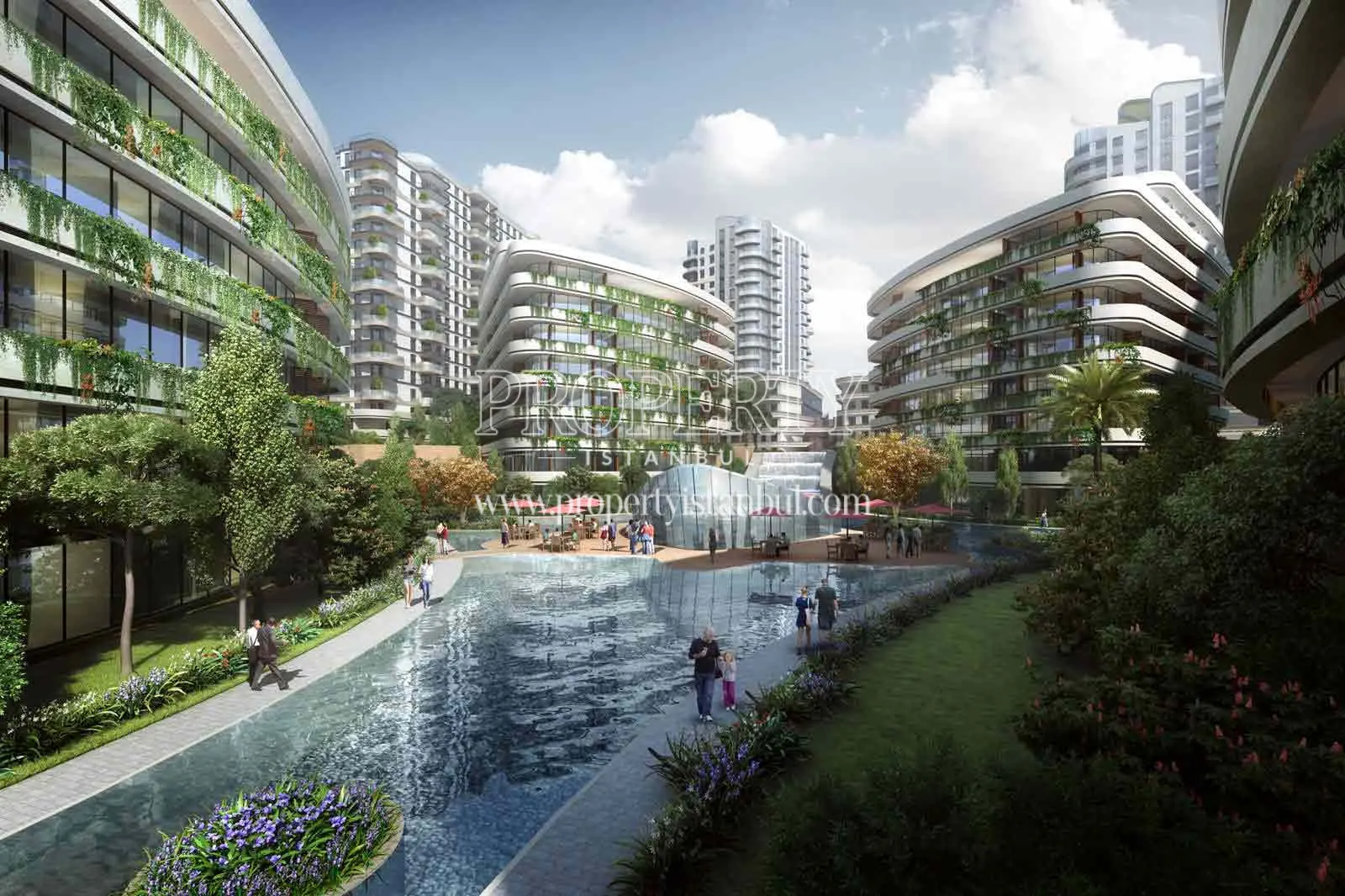 The artificial lake in Topkapi Residences