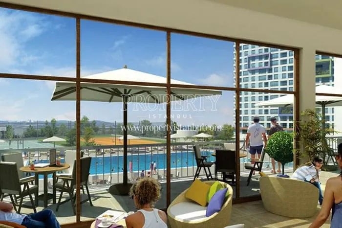 Swimming pool view from the cafe in 1stanbul
