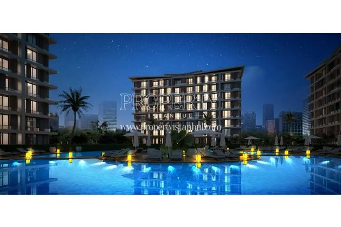 AKS Focus swimming pool at night
