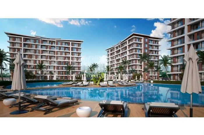 Outdoor swimming pool in the AKS Focus compound