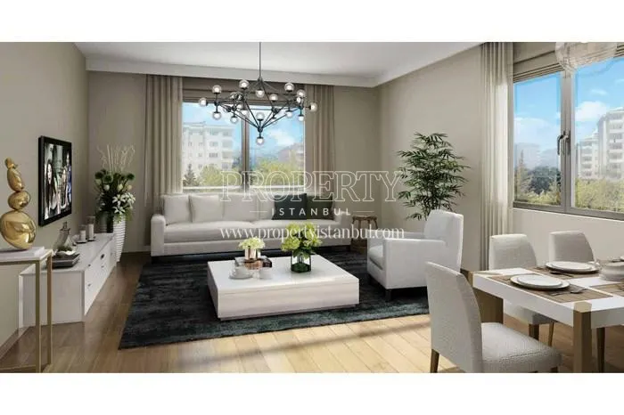 White lounge suite in one of the living rooms in ARY Mevsim Sancaktepe