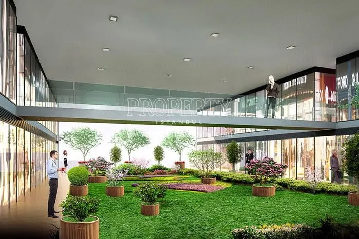 Indoor gardens in the A+ Live Atasehir shopping center