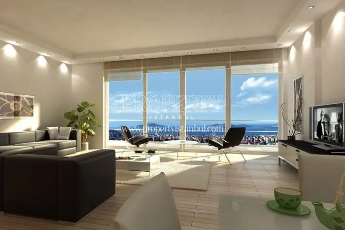 The living room with a sea view in Adanus Park