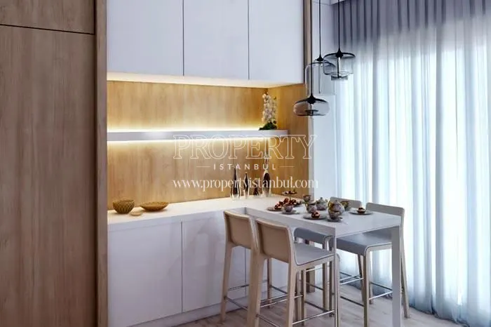 Small dining table in one of the apartments in Adim Istanbul