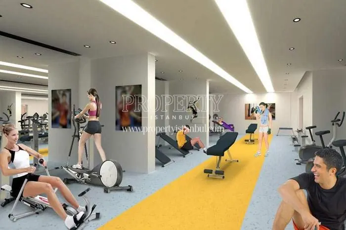 The residents doing sport in the Adresse Yakuplu gym