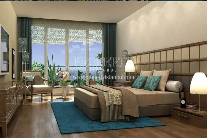 The master bedroom with the sea view in Agaoglu My World Europe