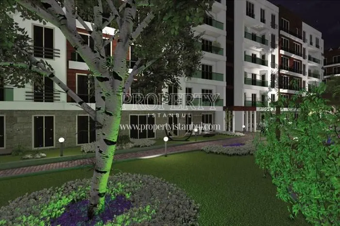 The landscaped areas in Ahenk Istanbul