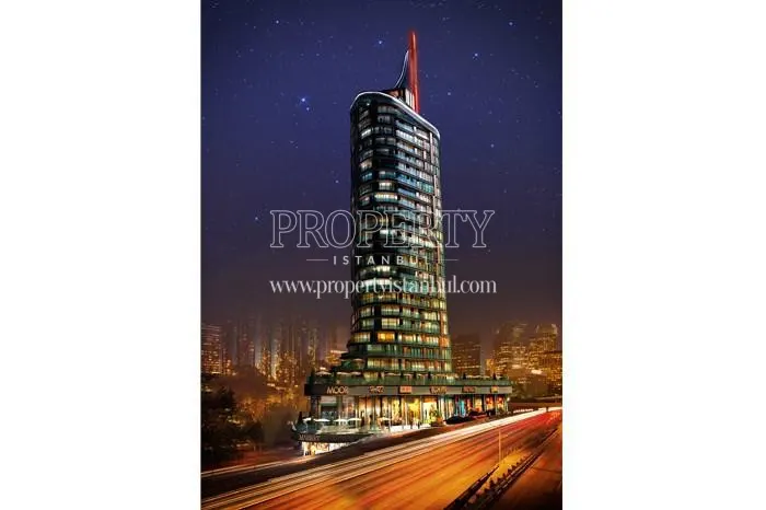 Almina Tower Istanbul project at night