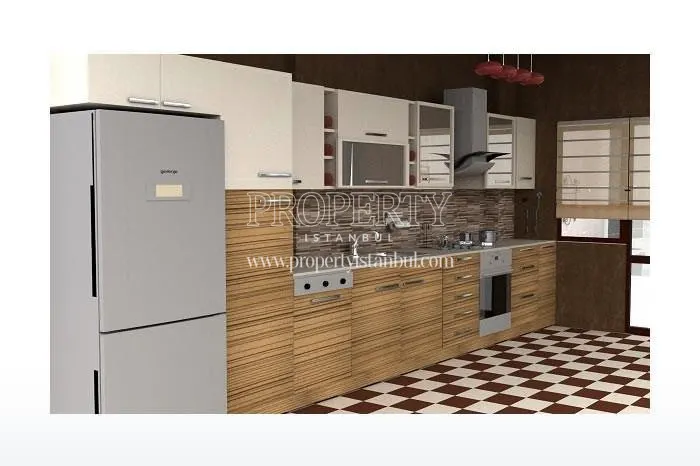 White and brown kitchen cabinets in Alteras