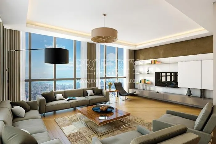 A spacious living room in Alya Life Residence