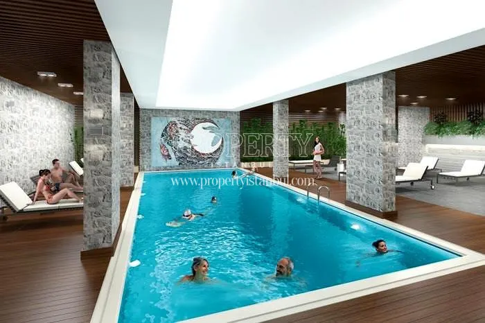 The indoor swimming pool in Alya Life Residence