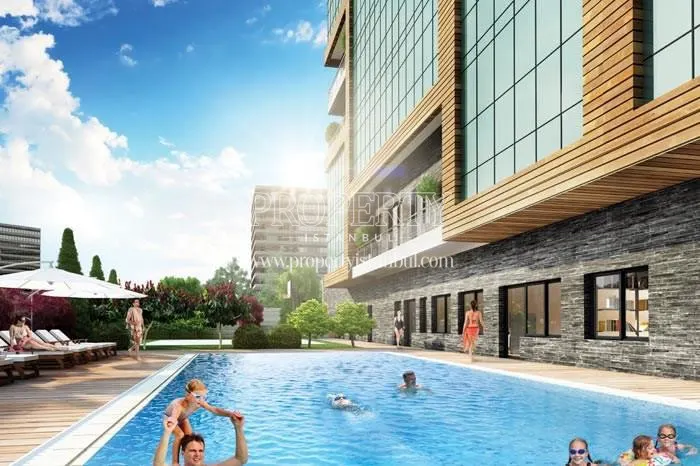 The outdoor swimming pool in Alya Life Residence
