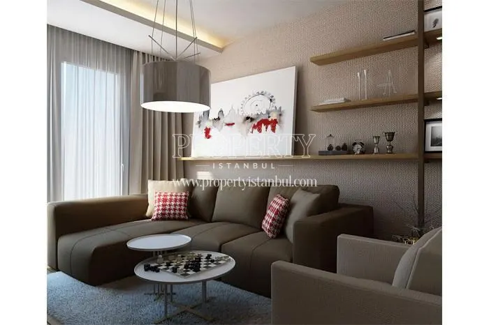 Small living room with a brown corner sofa in Alya Penta