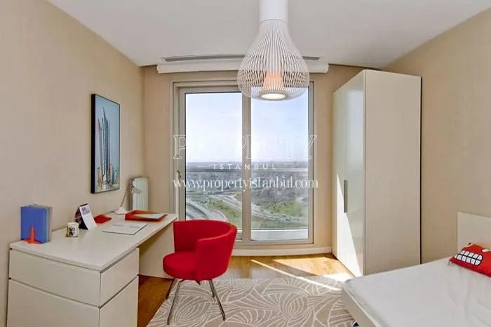 The bedroom with a city view in Anthill Residence