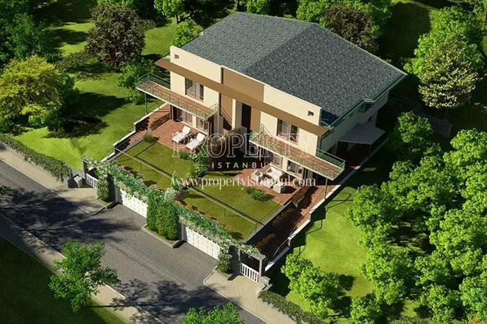 The panoramic view of one of the villas in Antriva