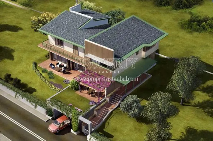 The panoramic view of one of the villas in Antriva