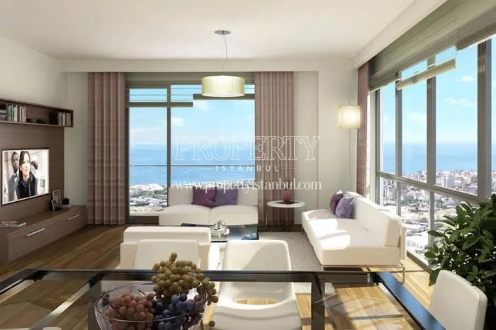 The living room with a sea view in Aqua Kavakli