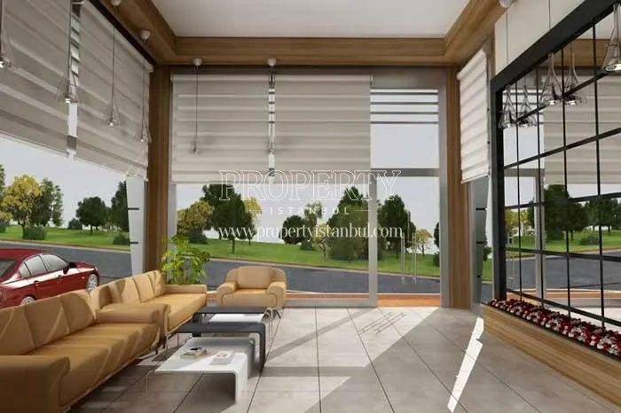 The lobby of Aris Park Residence facing the road