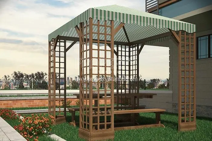Wooden pergola in Aslihan Konaklari's garden
