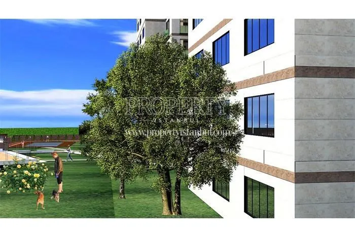 Asmin Park Residence garden in front of the building
