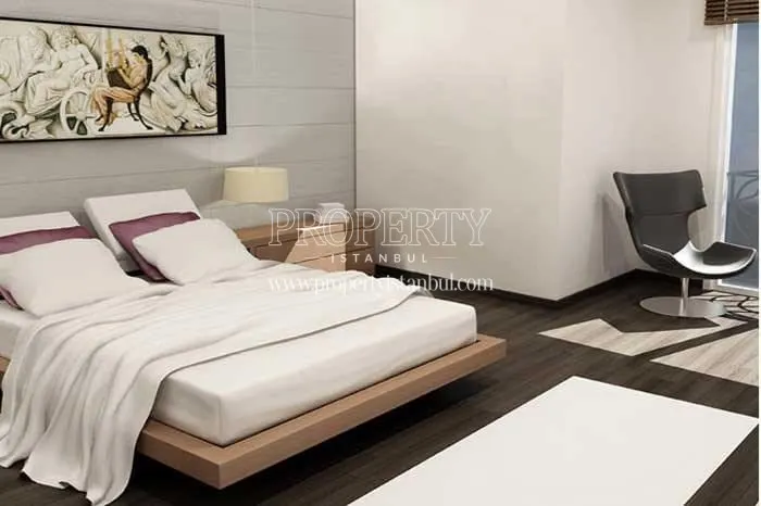 One of the bedrooms in Atasehir Buz Residence