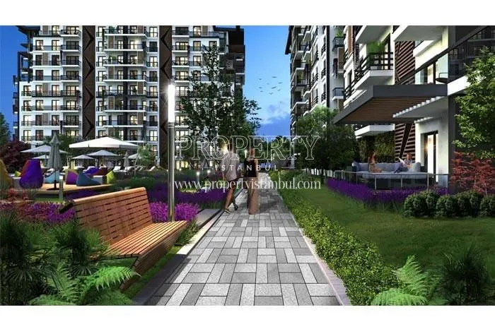The walking track in the Atlantik Life compound in the evening