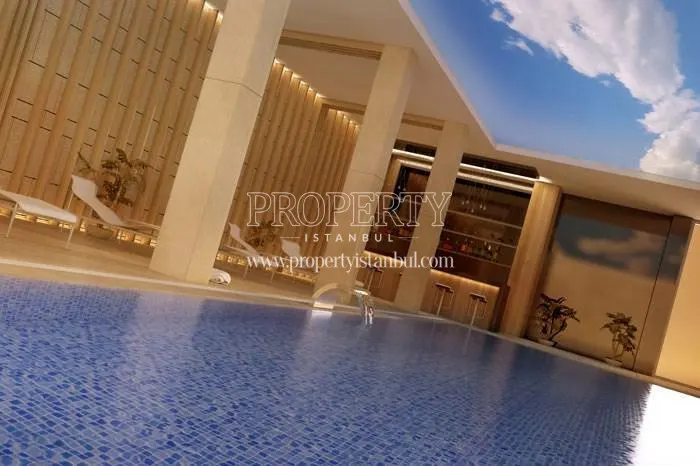 Indoor swimming pool with sky picture ceiling in Atlas Vadi Mimaroba