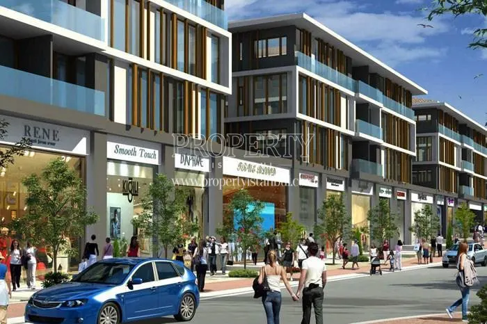 Shopping center under the residential blocks in Avcilar Park