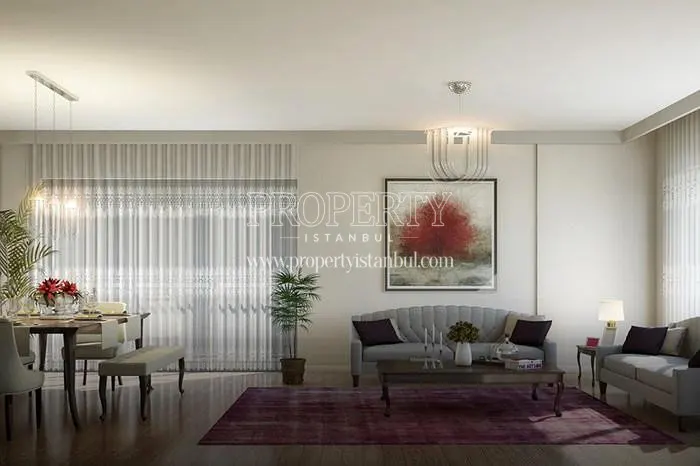 One of the living rooms in the Avrupa Konutlari Basaksehir compound