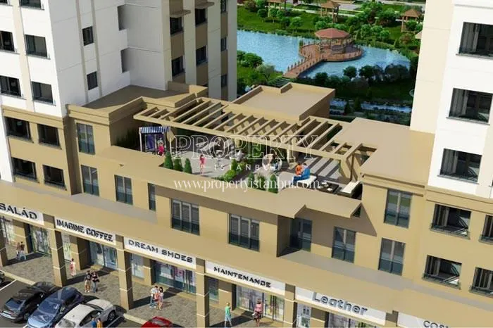 The shops under the residential units in Avrupark Bahcekent