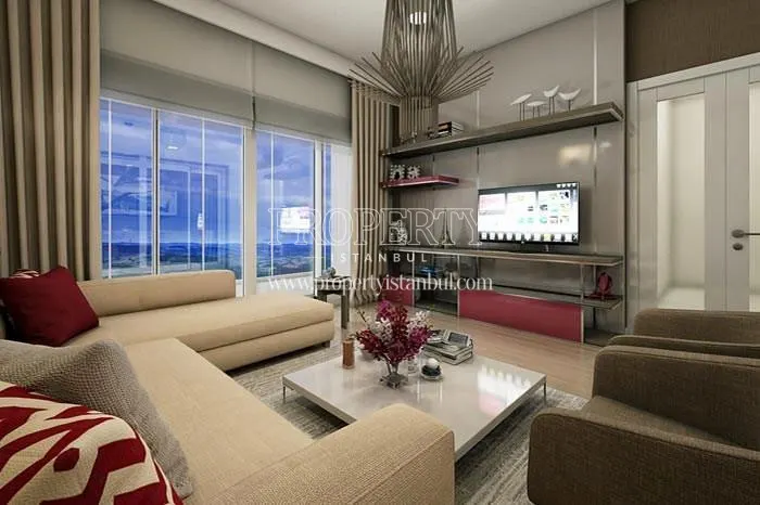 Small living room with a corner sofa in Avrupark Bahcekent