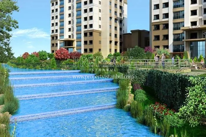 Artificial waterfall in Avrupark Bahcekent