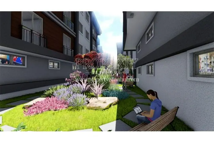 The landscape areas in Ayazma Plus compound