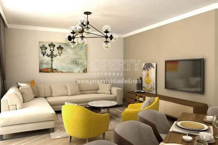 White and yellow seats in one of Aydos Land apartments