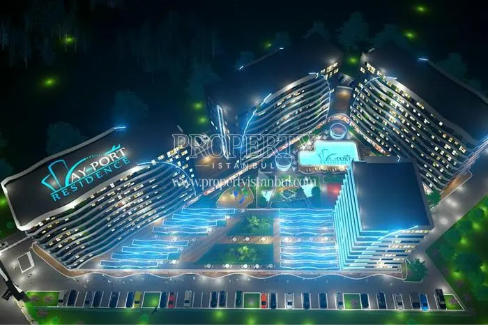 Ayport Residence project from above at night