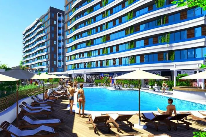 The outdoor swimming pool in Ayport Residence project