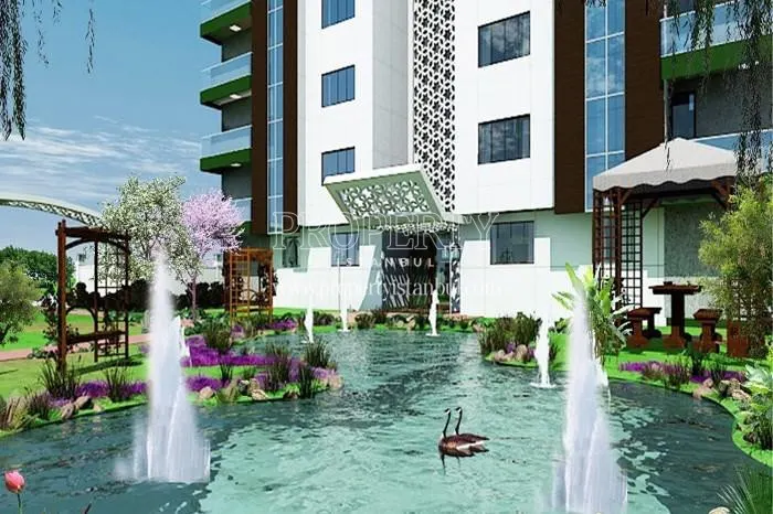 Waterfall in Aysegul Park Evleri compound