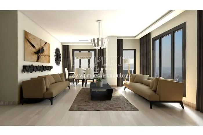 One of the living rooms in Aze Tower