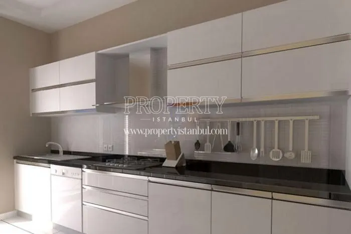 The white kitchen in one of Bahce City's homes