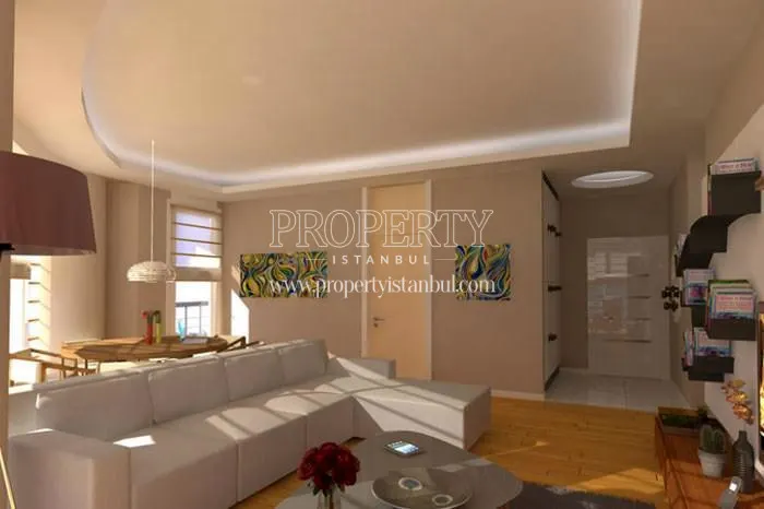 One of the living rooms in Bahce City's building