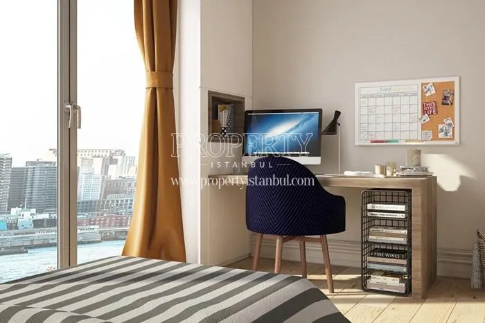 Study table in the bedroom with the sea view