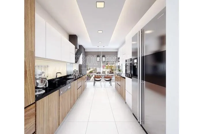Narrow long kitchen in Bakirci Kemer