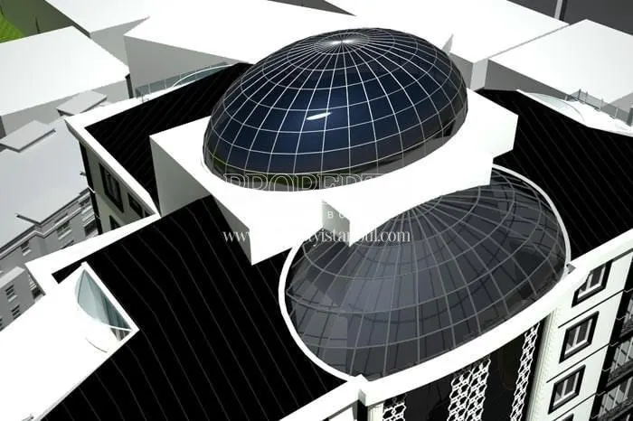 The dome-shaped roof of Balkon Istanbul building