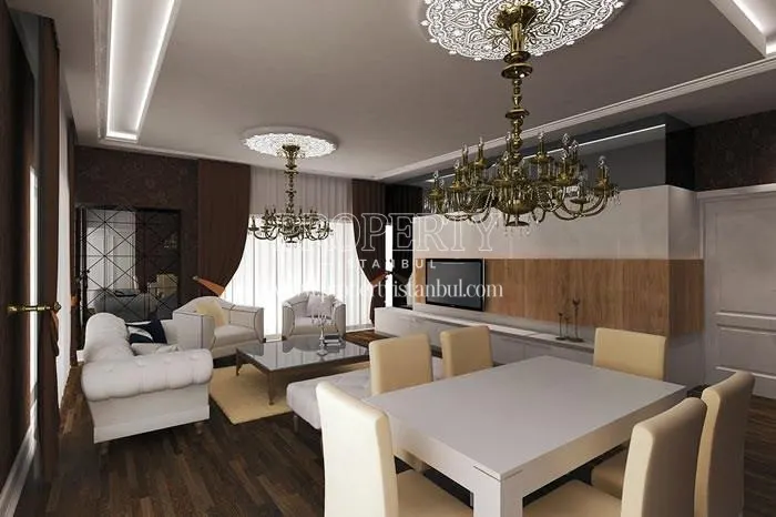 Luxury white-furnished living room in Basak Palace