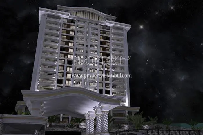 Basak Palace building at night