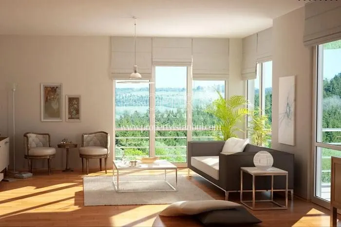 The living room with the forest view in Basak Vadi Konutlari