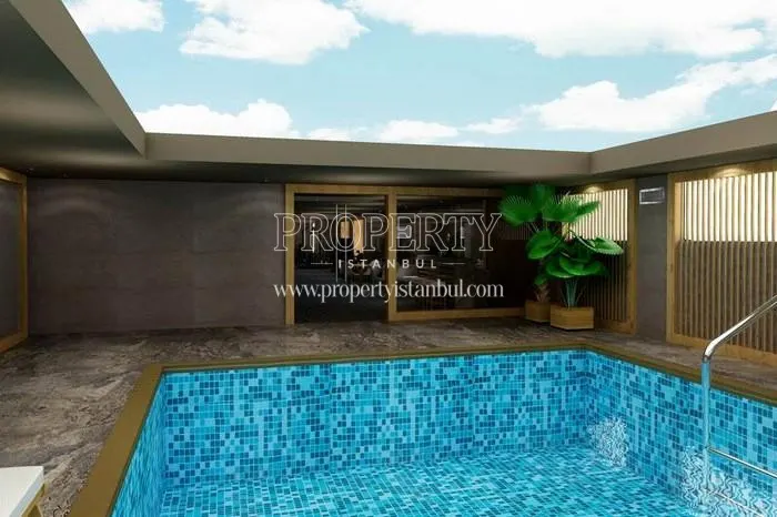 The indoor swimming pool in Basaktepe Evleri